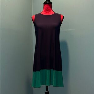 Sleeveless Navy and Green Dress Size Small